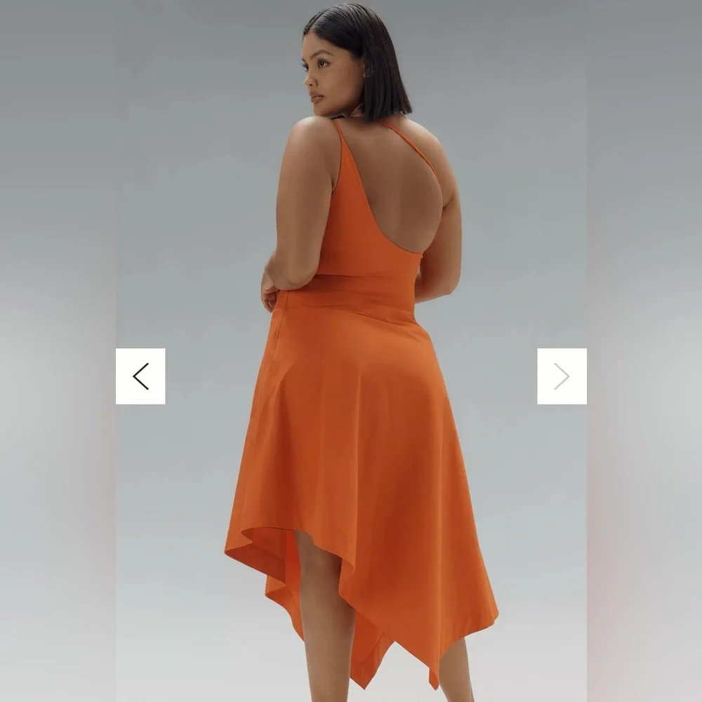 Yukiko Noritake x Anthropologie Asymmetric Floral Midi Dress in Orange - Picture 2 of 6